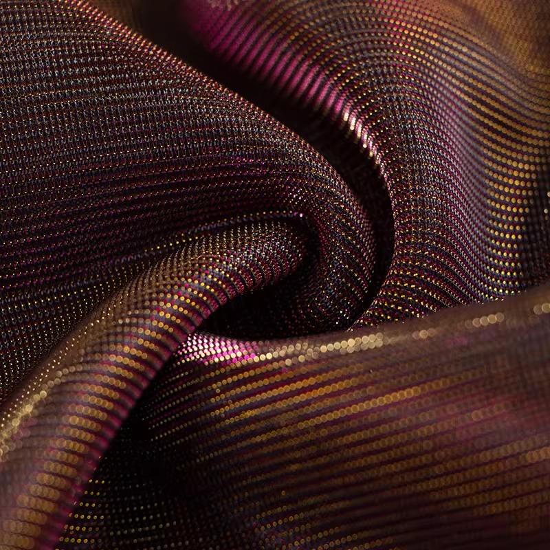 Party Dress Fabric Shiny Flashing Mesh Light Fabric Rridescence Mesh Magic Color for DIY Wedding Dress Cosplay Material