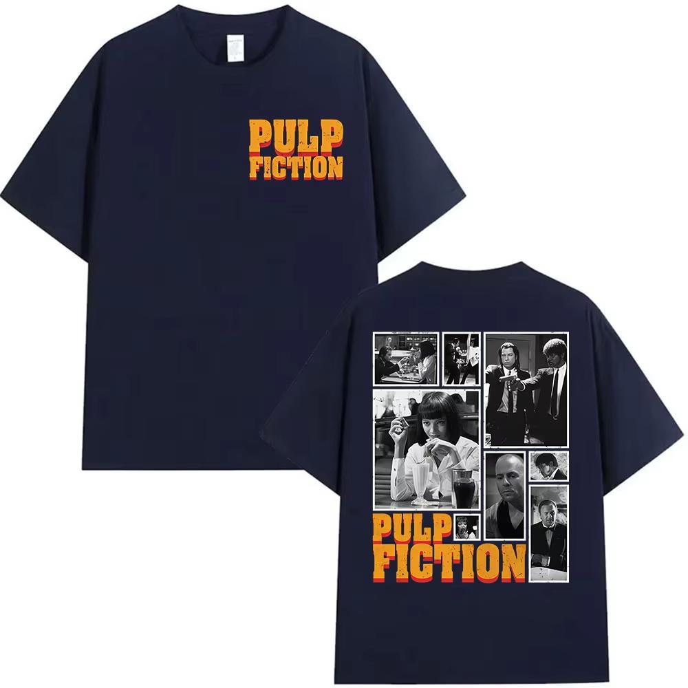 Maglietta Grafica Classico Film Pulp Fiction Uomo Donna Vintage Alta Qualità Cotone T-shirt Harajuku T-shirt Streetwear Y2k