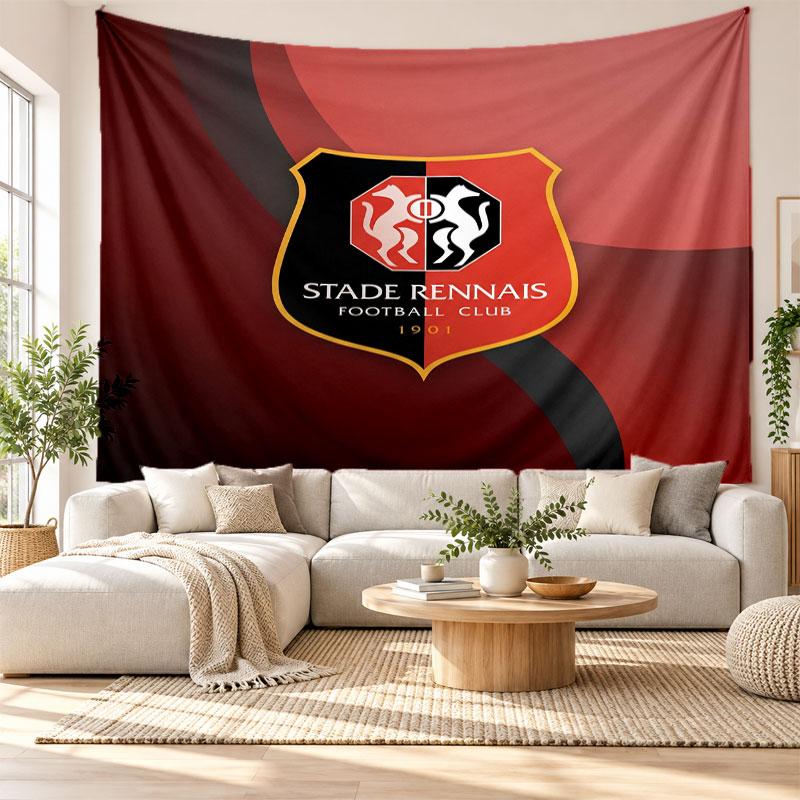 Stade Rennais FC Wall Tapestry, Soft Fabric Wall Hanging, Decorative Backdrop For Bedroom Home Wall Art