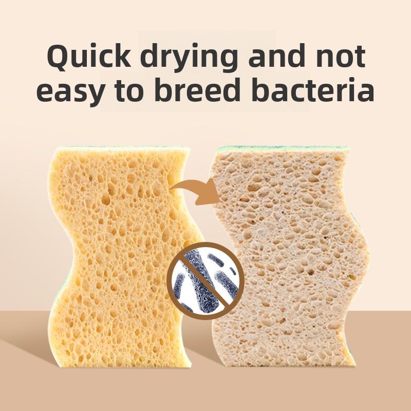 Thickened Wood Pulp Cotton Dishwashing Sponge, Non-oil-sticking Cloth, Kitchen Cleaning Dishwashing Scouring Pad
