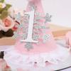 Winter Onederland 1st Birthday Hat - Pink Snowflake First Birthday Cone Hat, Winter Wonderland Party Supplies Decor for Girl, Snowflake Photo Props
