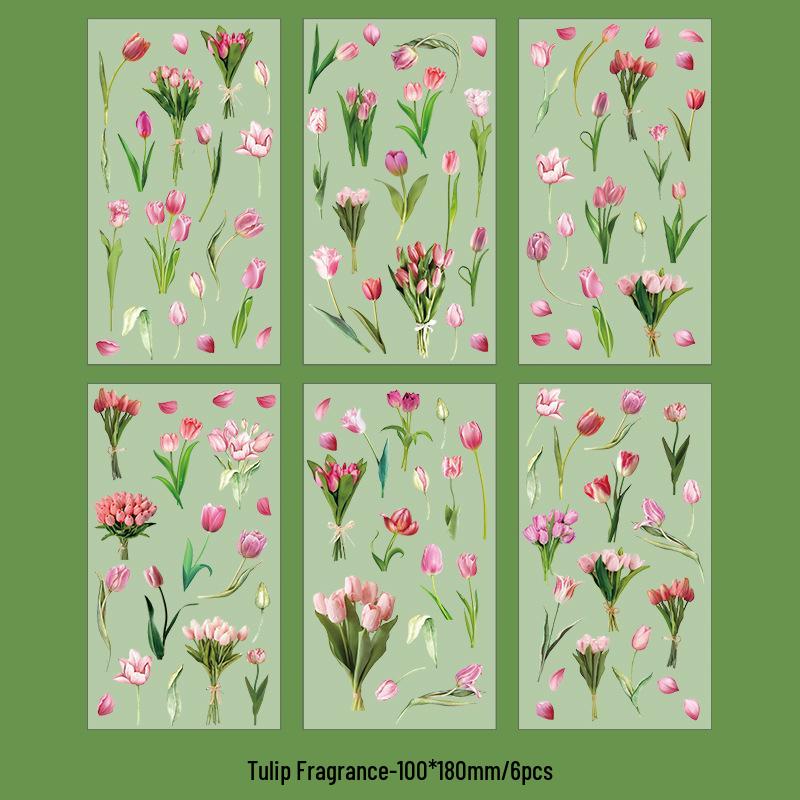 Retro Plant & Flower Stickers Pack: PET Waterproof Decals for Children's Journals & DIY Decor.