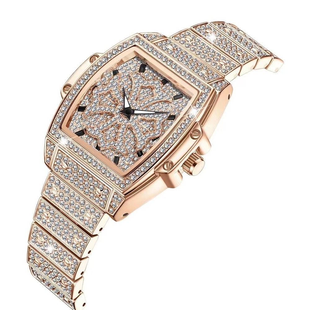 Time Has Come And Gone, Women'S Watches, Wine Barrels, Women'S Watches, Women'S Luxury Full Diamond Steel Belts, High-Value Fashion Watches