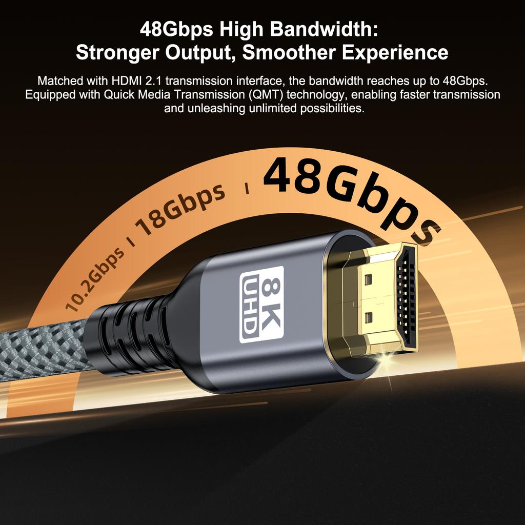 Gold plating HDMI 2.1 Cable 8K 60Hz 4K 120Hz 48Gbps Cable Super High Speed for HDTV Laptop Projector PS5 1M 2M 3M 5M 7M 10M