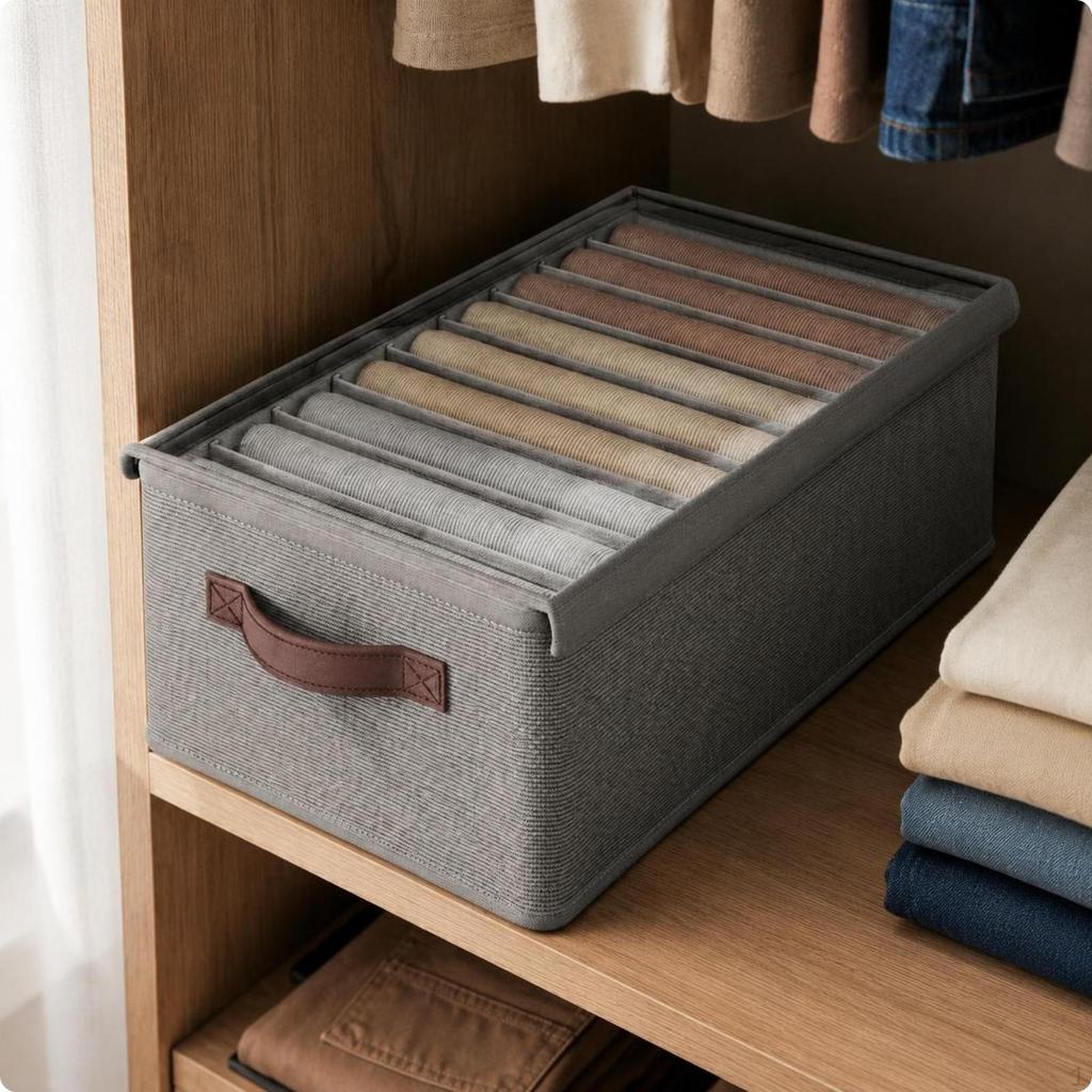 Compartment Storage Box Easy To Sort Wardrobe Clothes Organizer Space Saving Bin