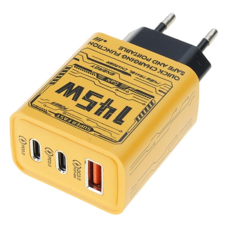 

145W 3 Port USB C PD3.0 Charger Adapter Fast Speed USB Type C Quick Mobile Phone Charger Adapter Powerful