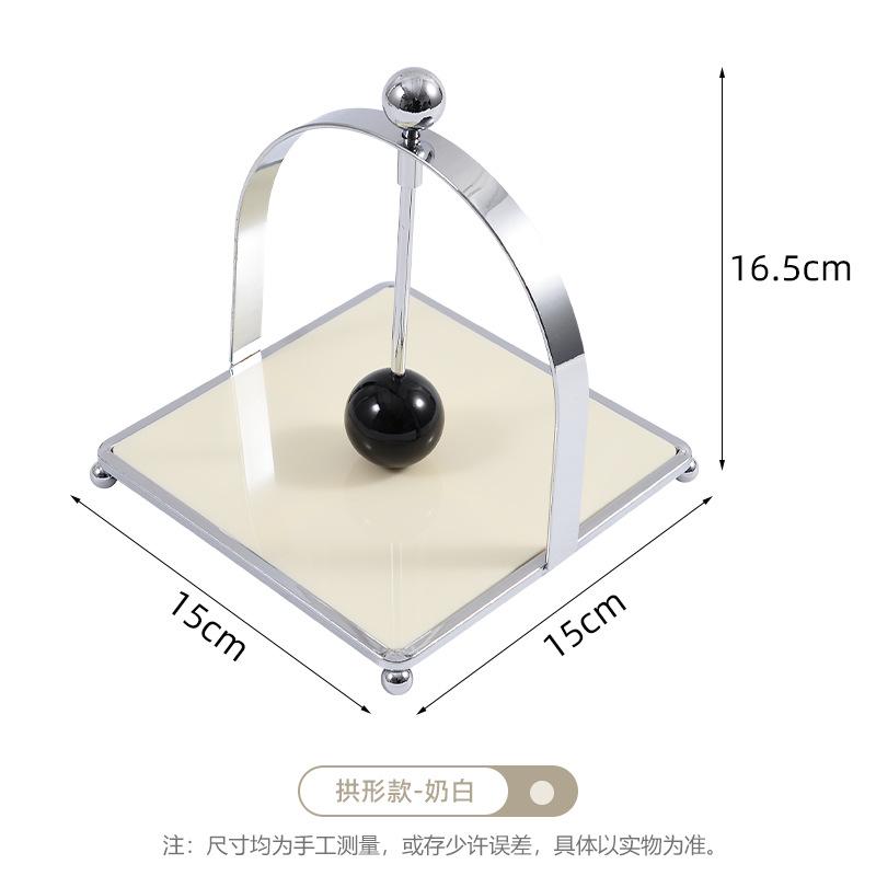 Metal Upright Square Tissue Box with Ball, Hotel Restaurant Decoration Napkin Holder, Wet Wipe Dispenser, Scandinavian Style