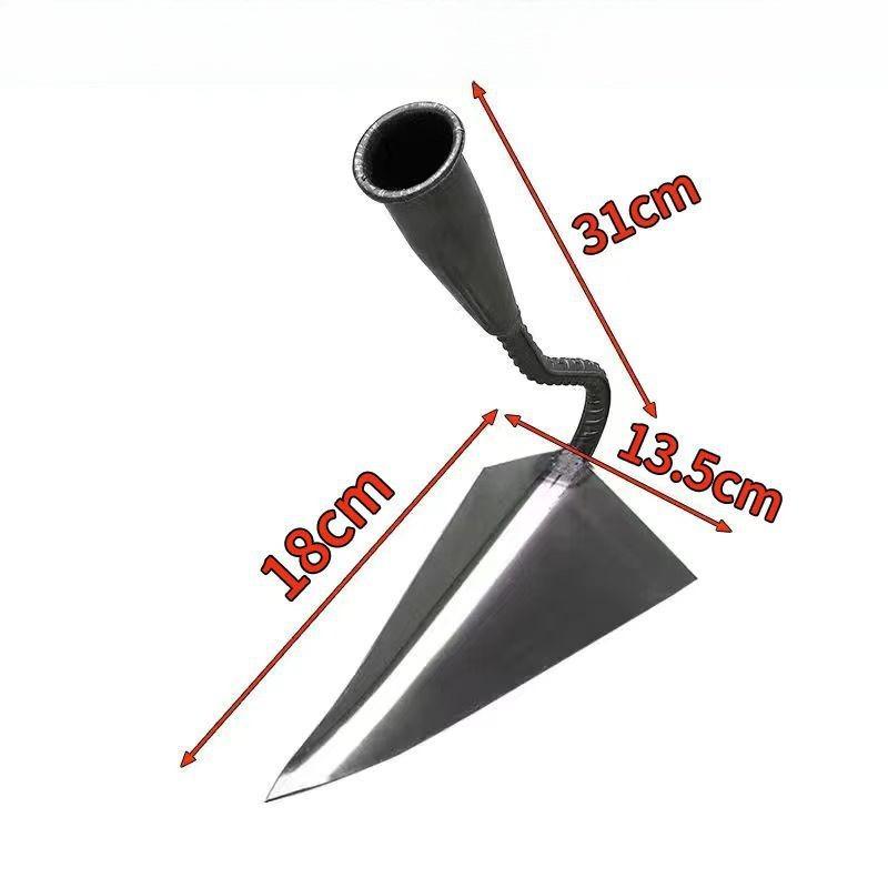 Triangle Tip Hoe with Metal Head and Wooden Handles for Precision Planting