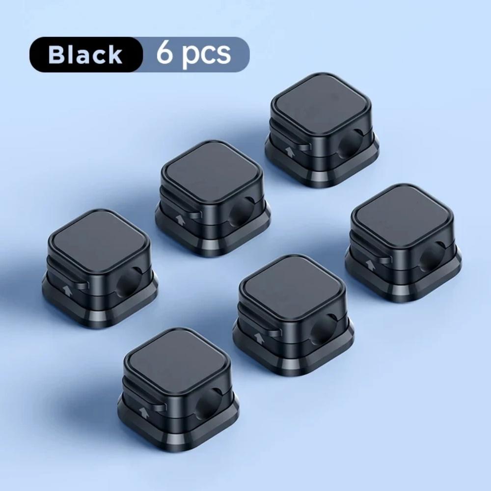6-Pack Magnetic Cable Clips - Adjustable Cord Organizer for Desk Wire Management, Mouse & Earphone Cable Protector Holder