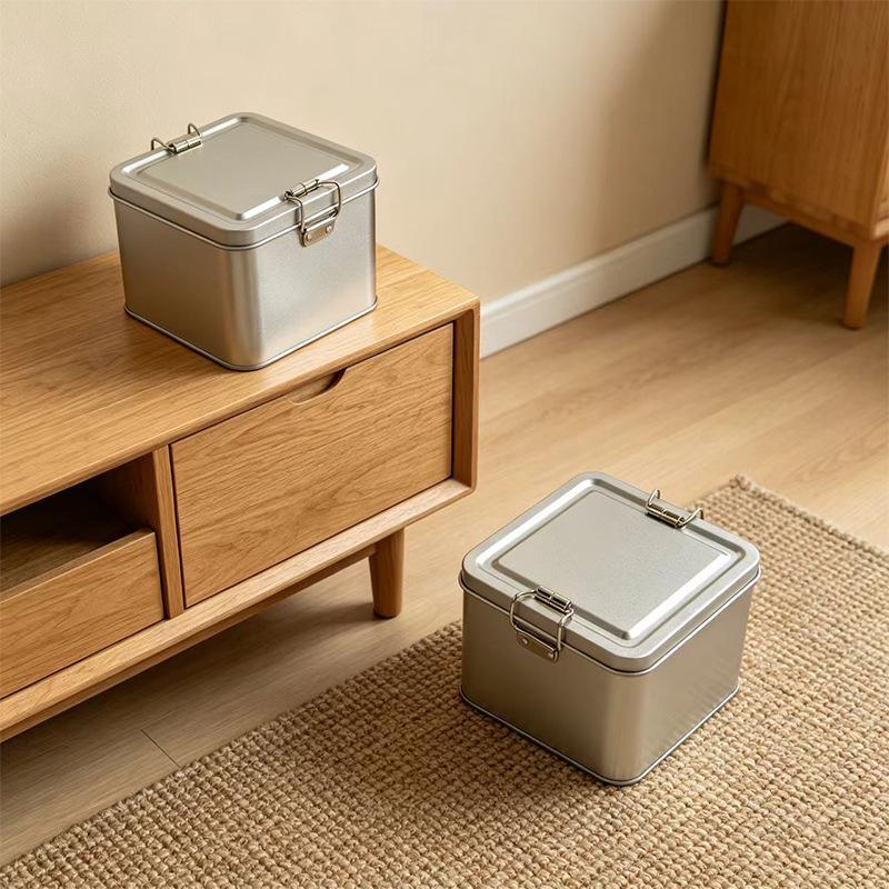 Square Portable Metal Tin Boxes Mini Sealed Storage For Candy Pills Coin Jewelry Home Organizer