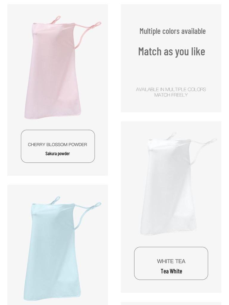 Women's Ice Silk Sun Protection Face Mask: Breathable, Ear-Hanging, Moisture-Wicking, Quick-Drying Veil for Outdoor Cycling and Driving.