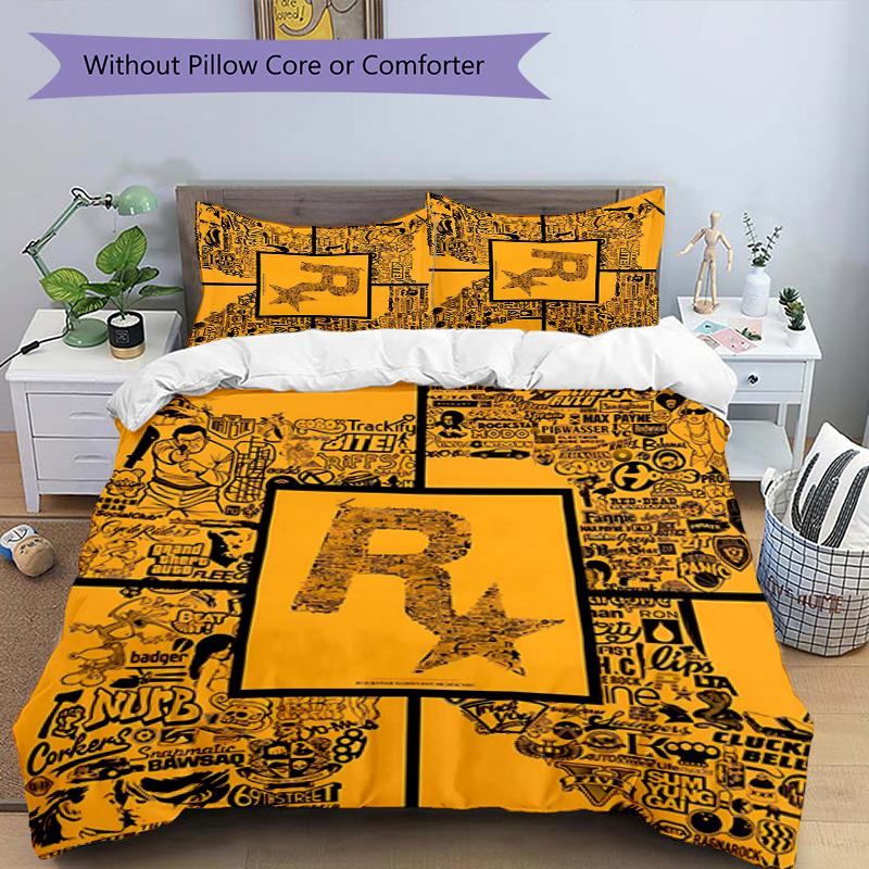 3pcs Rockstar Energy pattern bedding set duvet cover set includes duvet cover &pillowcases,perfect all season bedroom decoration&gift