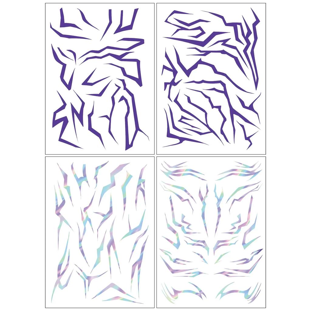 4 temporary tattoos, role-playing tattoo stickers, role-playing accessories for cosplay, Halloween and party makeup