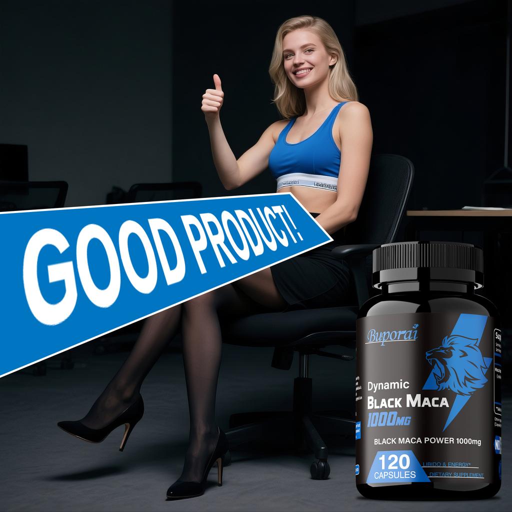 Černá maca kořen, 1000 mg, zvyšuje energii, poskytuje energetickou podporu, podporuje imunitní systém, veganský, vhodný pro dospělé.