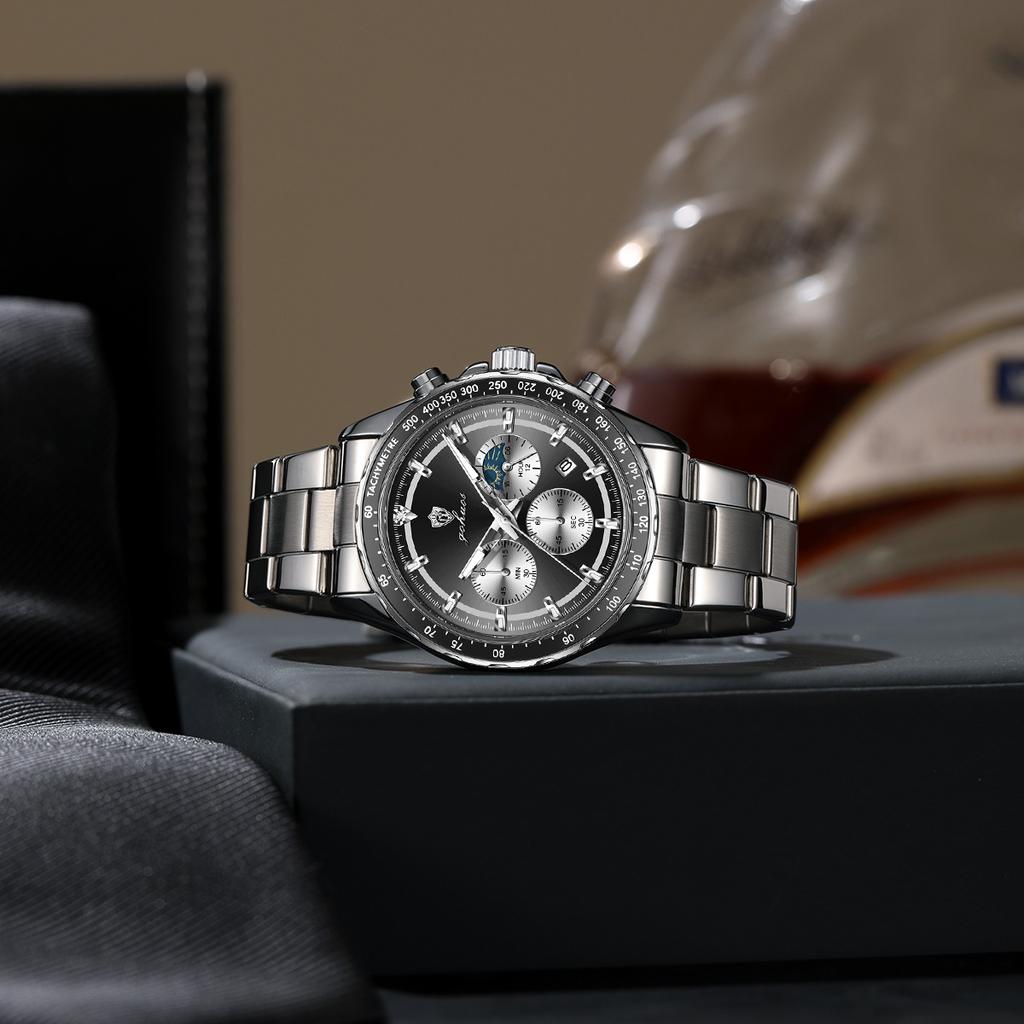 Gohuos 9815 Top Brand Luxury Men's Watches Stainless Steel Luminous Hands Casual Waterproof Watches with Free Gift 8 Accessories