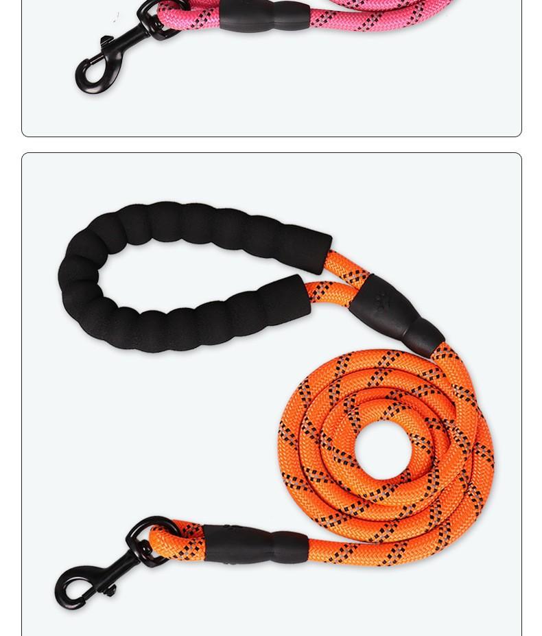 

Pet Dog Leash with Soft Padded Handle Highly Reflective Rope for Night Walking 360-Degree Rotating Metal Buckle 1.2cmX1.5m помаранчевий