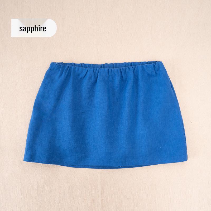 

Versatile Thickened Linen A-line Midi Skirt in Red Large