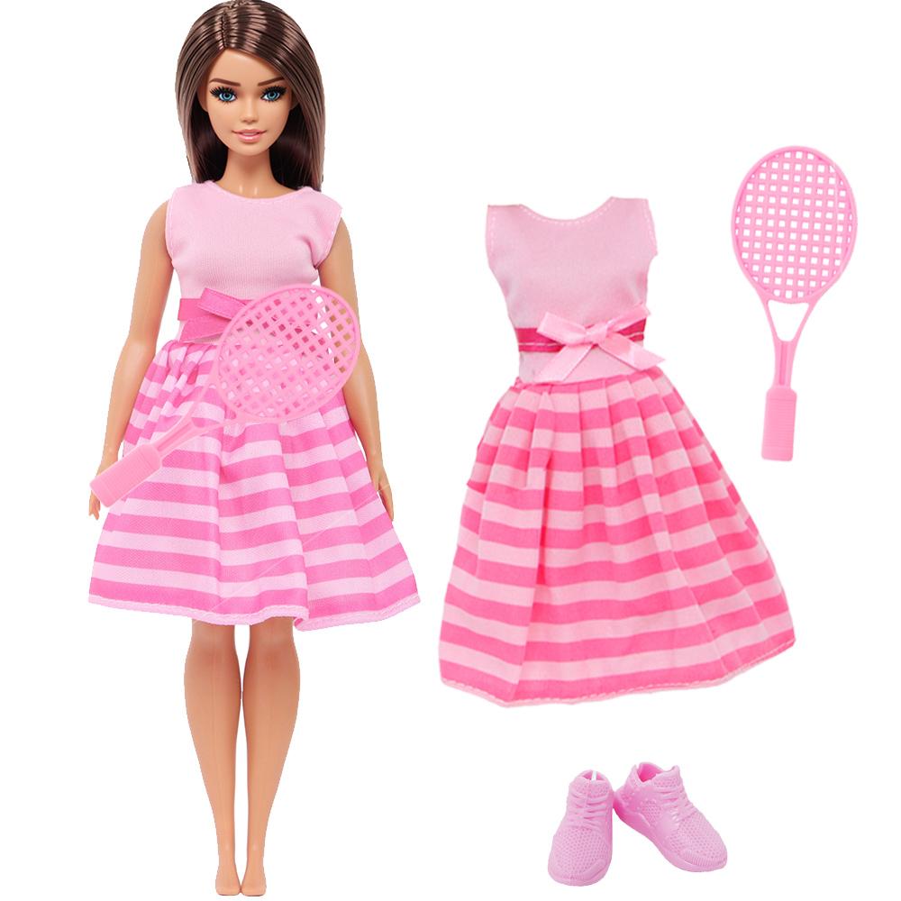 

Fashion Doll Clothes for Barbie Doll 11.5 Girl Doll Princess Dress Gown with Shoes Necklace Grown Accessories Kids Gift