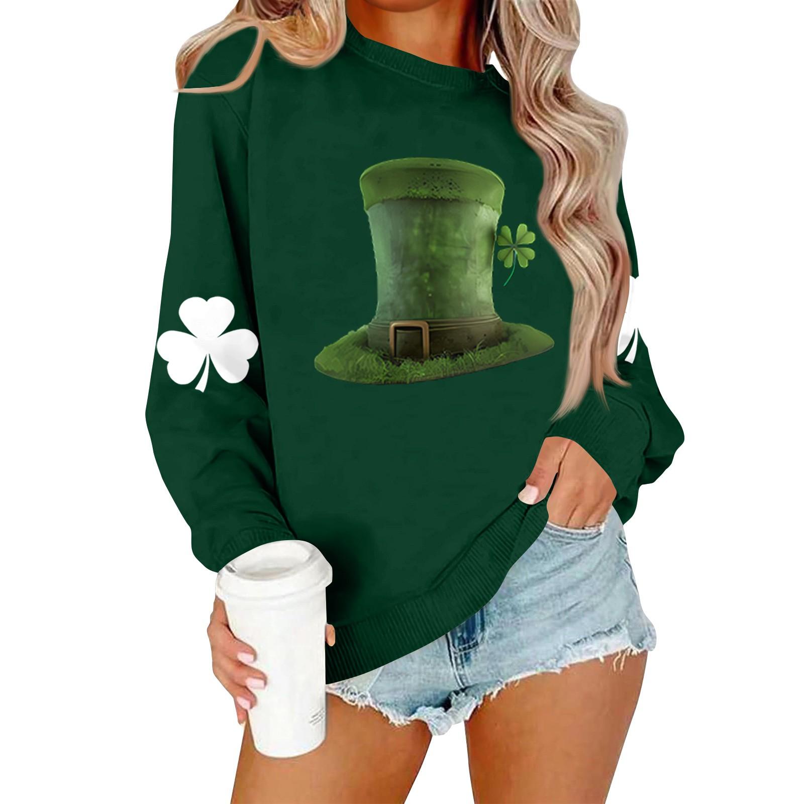 

Жіночі повсякденні модні світшоти з довгим рукавом і круглим вирізом з принтом. Пуловер M білий