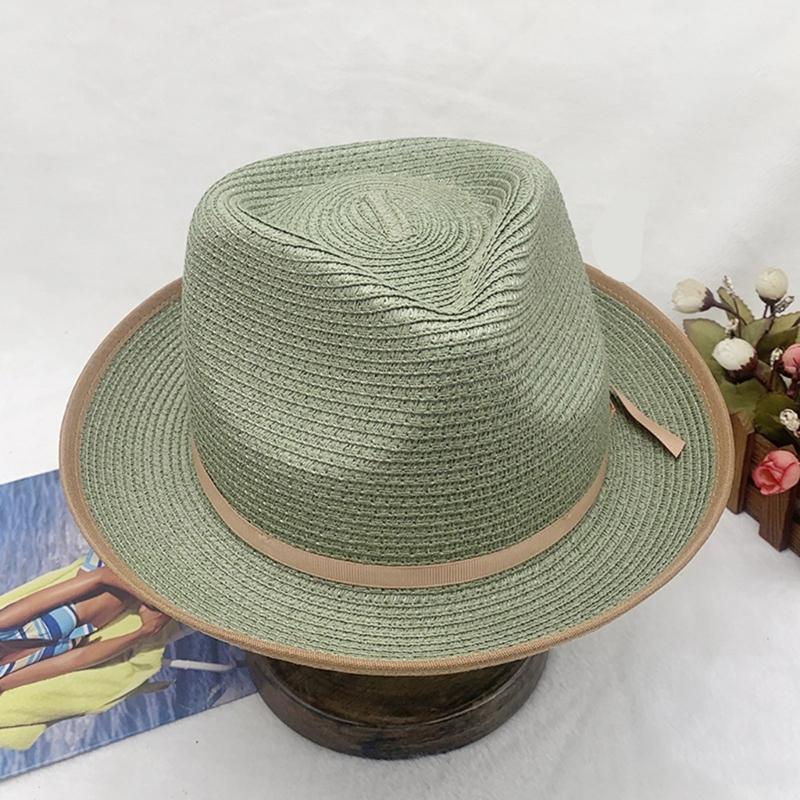 Adjustable Breathable Paper Braid Summer Dress Hat With Rolled Brims Bows Detail Colorful Party Hat for Women and Girls
