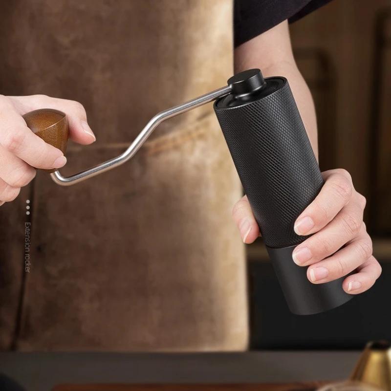 Adjustable Coffee Bean Grinder Manual Coffee Grinder Diamond Grinder CNC Stainless Steel Core Lengthened Handle Double Bearing