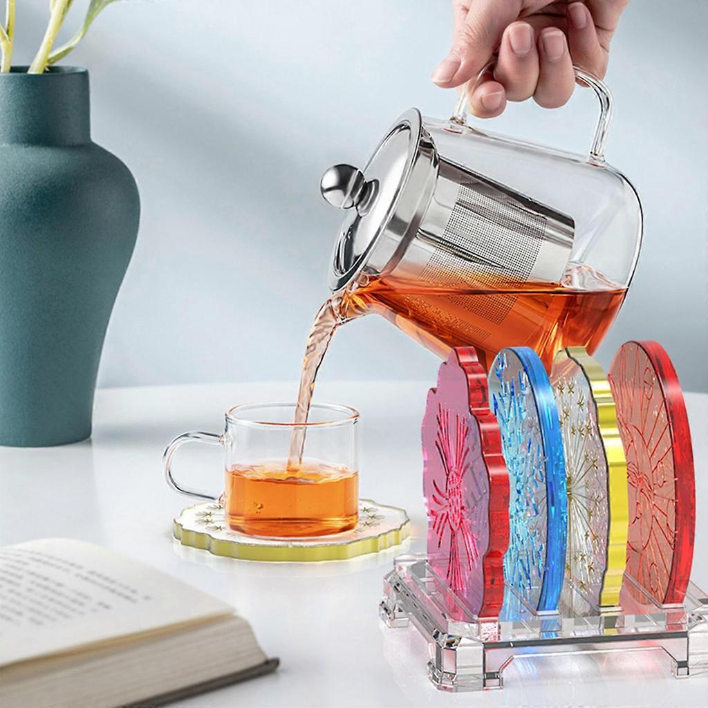 Handmade Irregular Flower Pattern Coaster UV Crystal Epoxy Resin Mold Cup Mat Storage Base Silicone Mould DIY Craft Mold