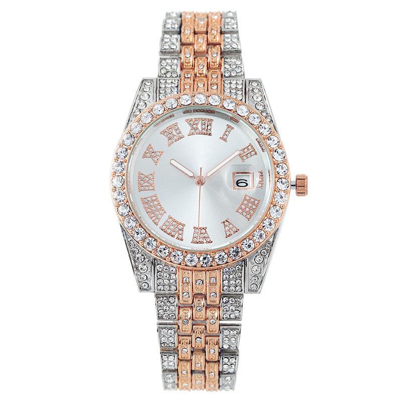Roman Numeral Diamond Women's Quartz Watch - Fashionable New Design
