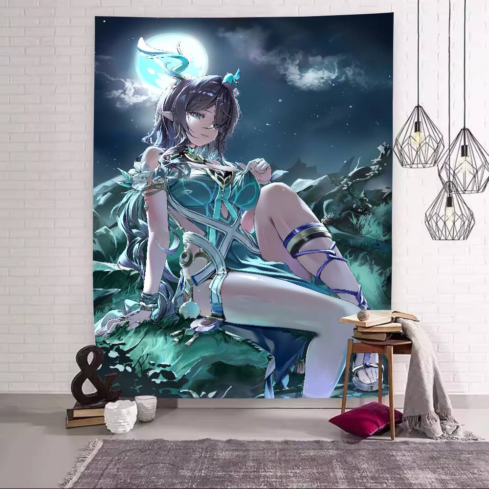 Kawaii Pretty Hot Girl Lauma Cool Video Gaming Tapestry Wall Hanging Art Decoration Aesthetic Background Cloth Birthday Gif