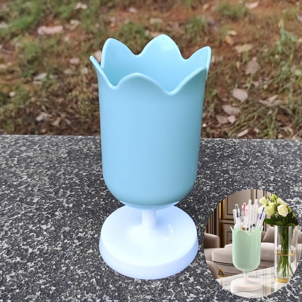 Cute Pencil Head Shape Pen Holder Pencil Storage Box Student Desktop Office Household Multifunctional Makeup Brush Organizer Box