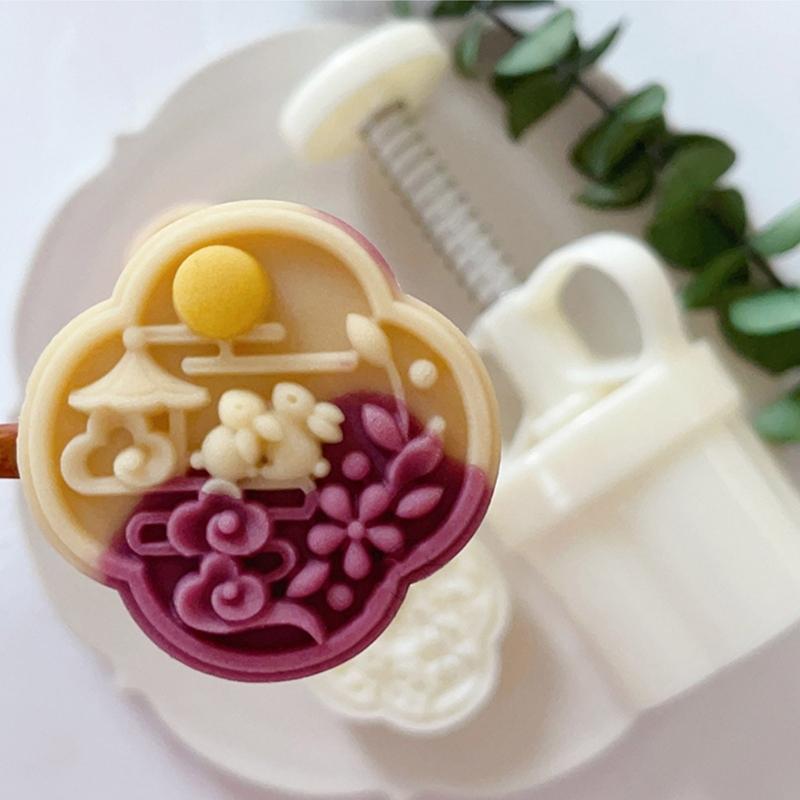 Unique Mooncake Mold Hand Pressure Molds Rabbit Shape Bean Cake Molds Baking Accessories Suitable for Special Occasion