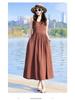 New Women's Summer Sleeveless French Silk-Cotton Beach Dress