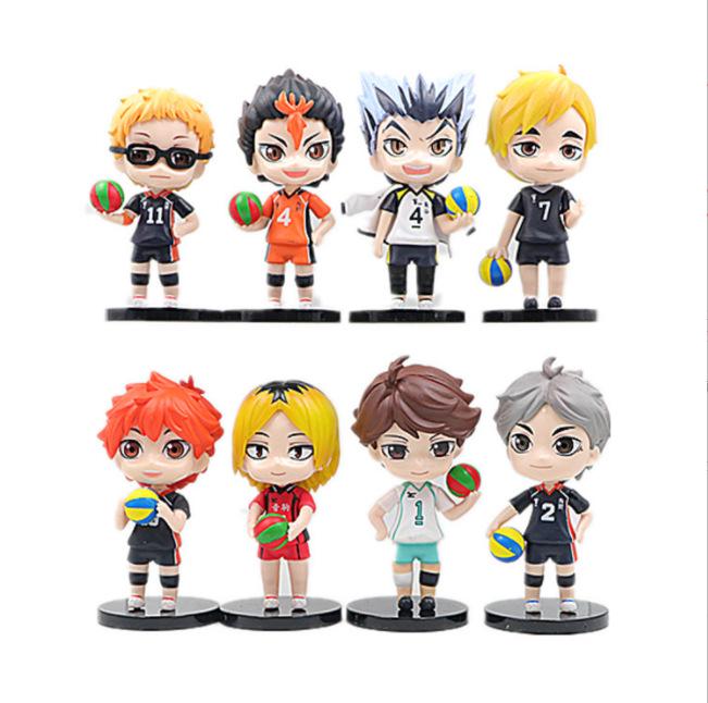 Haikyuu!! Micro-Landscape Figure Toy: Hinata Shoyo, Sugawara Koushi, and Kageyama Tobio.