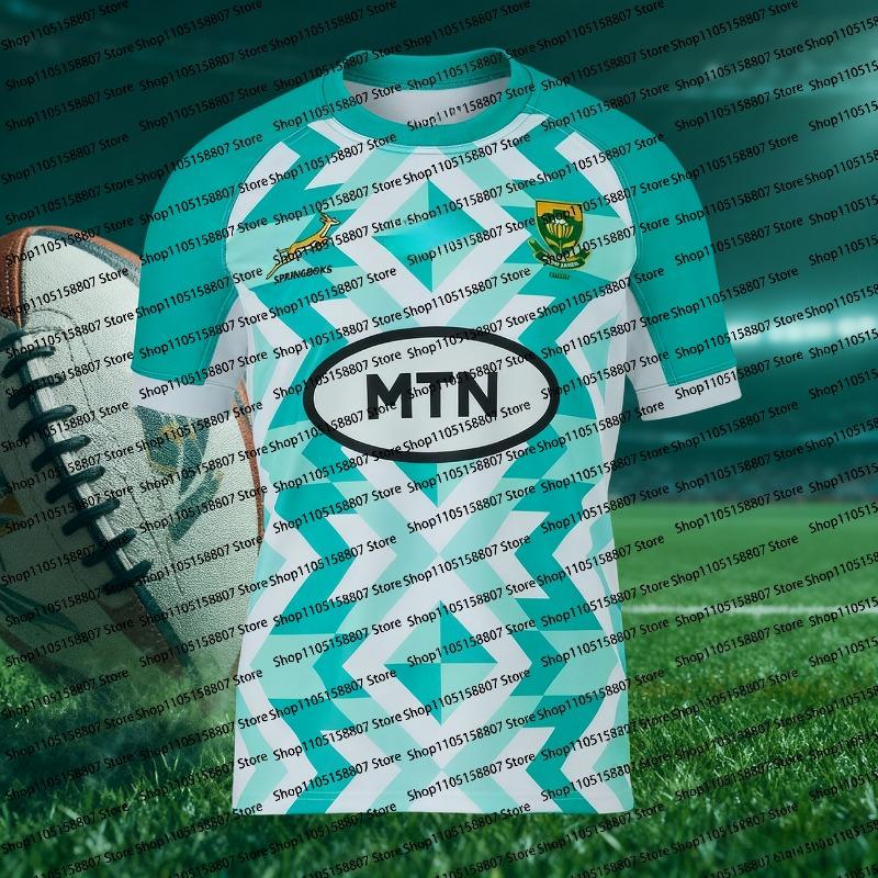 2026 Estate Donna Nuova Uniforme da Allenamento Rugby Sudafricana Sportiva T-shirt Top, Stile Unisex Top Sportivo Traspirante
