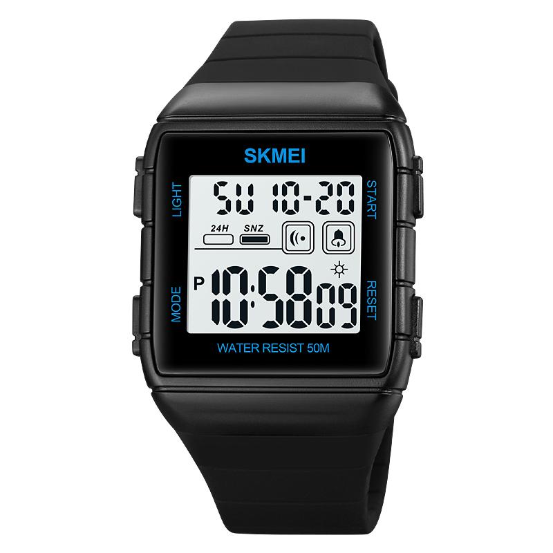 SKMEI Military Countdown Wristwatch Fashion Back Light Digital Display Mens Sport Watches 5Bar Waterproof Alarm Date Week Clock