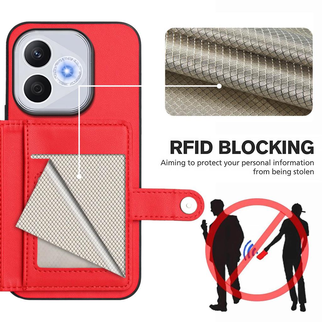 For Honor X70i/Honor 400 Lite 5G Case RFID Blocking Card Holder Kickstand TPU + PU Leather Phone Back Cover