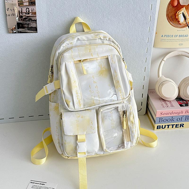 Junior High School Student Anti-theft Student Schoolbag Transparent Multi-pocket Large-capacity Waterproof and Wear-resistant Niche Light Luxury Ba