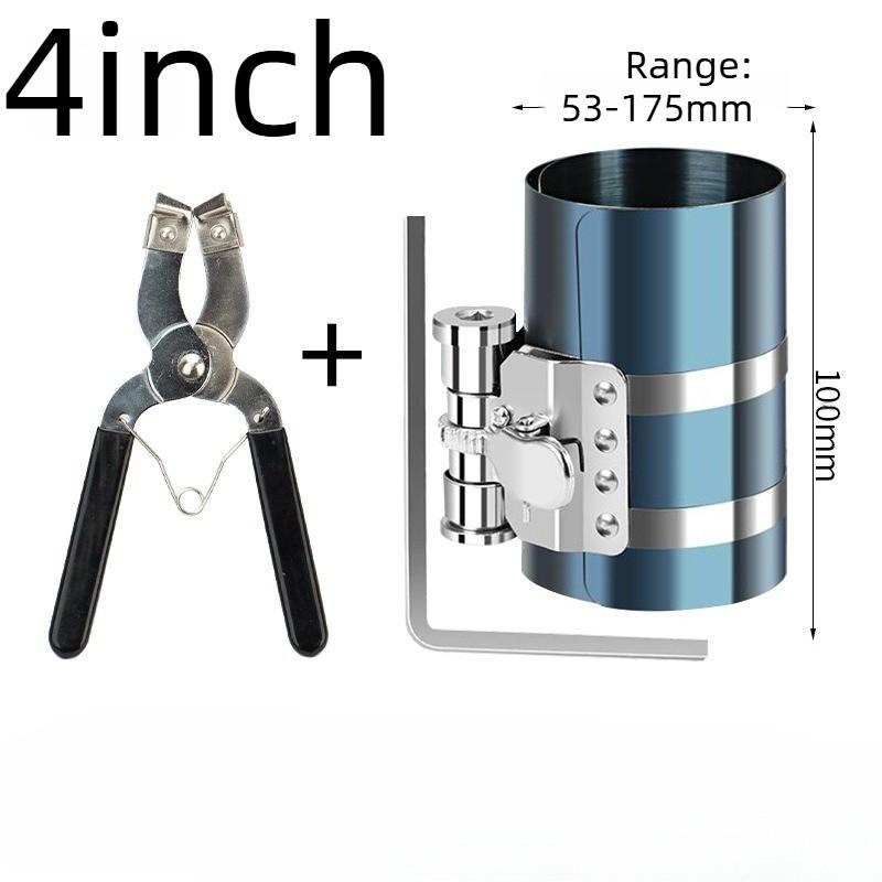 1set Car Engine Piston Ring Installer Removal Kit Piston Ring Compressor Tool  Adjustable Sizes with Piston Installer Plier