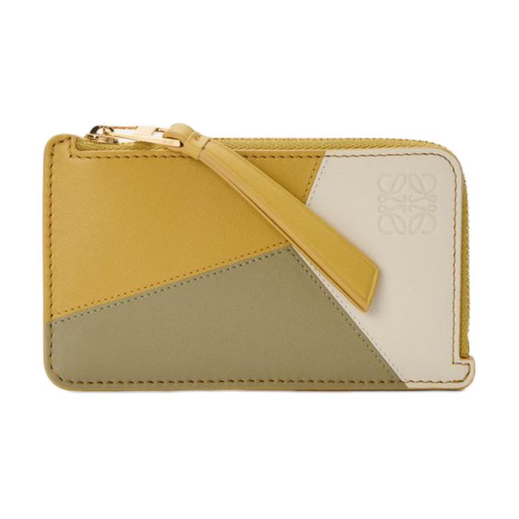 Loewe Puzzle Geometric Pattern Color Block Leather Card Holder Women accessories Ginger Sea-Salt C510Z40X27-6877
