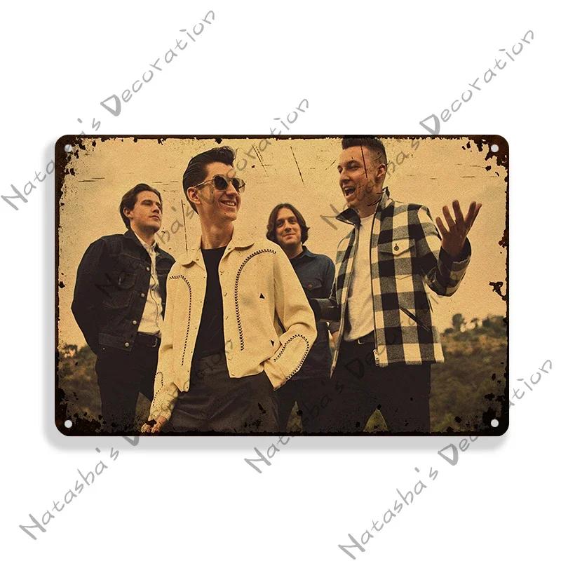 Indie Rock Sign Rock Band Wall Sign Arctic Monkeys Metal Signs Music Metal Sign Rusty Vintage Poster Home Club Pub Bar Decor