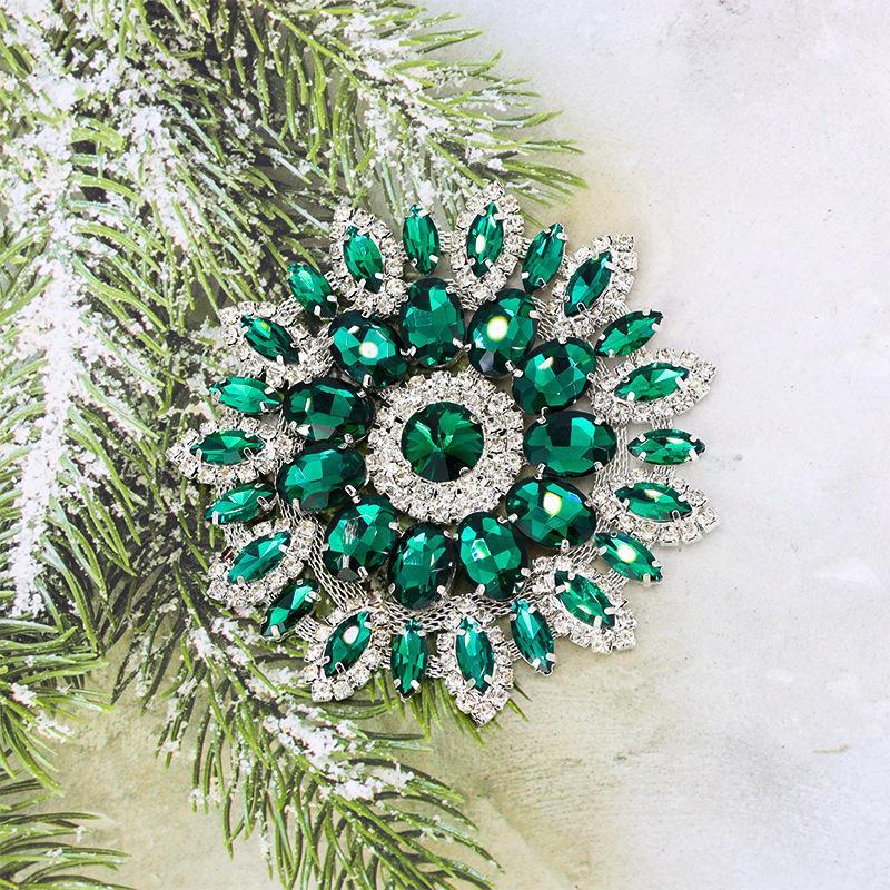 5pcs Rhinestone 11CM Sunflower Shape Crystal Diamond Bags Hat Accessories DIY Craft Wedding Gift Rhinestone Decoration