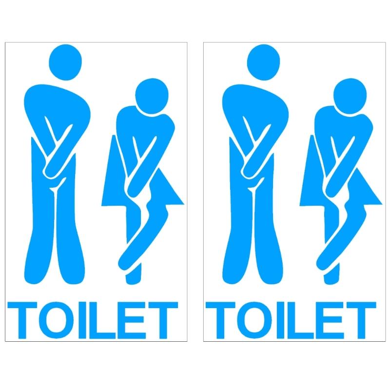 Luminously PVC Sticker For Washroom Guidance And Decorative Night Glowing Bathroom Signs Adhesive Toilet Decal Set