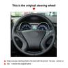For Hyundai Sonata 8th 2011 2012 2013 2014 Car Interior Accessories Steering Wheel Cover Microfiber + Perforated Leather Trim