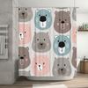 Cute Bear Pattern Shower Curtain Waterproof Bathroom Decor Home Decor