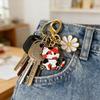 1/8pcs Cat & Daisy Cute Keychain Cartoon Handbag Pendants for Women Girls Key Ring Bag Charm