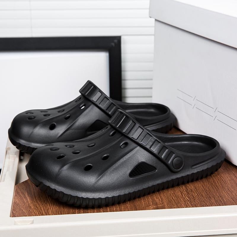 

Сандалии для мужчин, тапочки, обувь для воды, уличные пляжные повседневные летние шлепанцы, мужские домашние сабо, сандалии для пар, сабо 36 чёрный