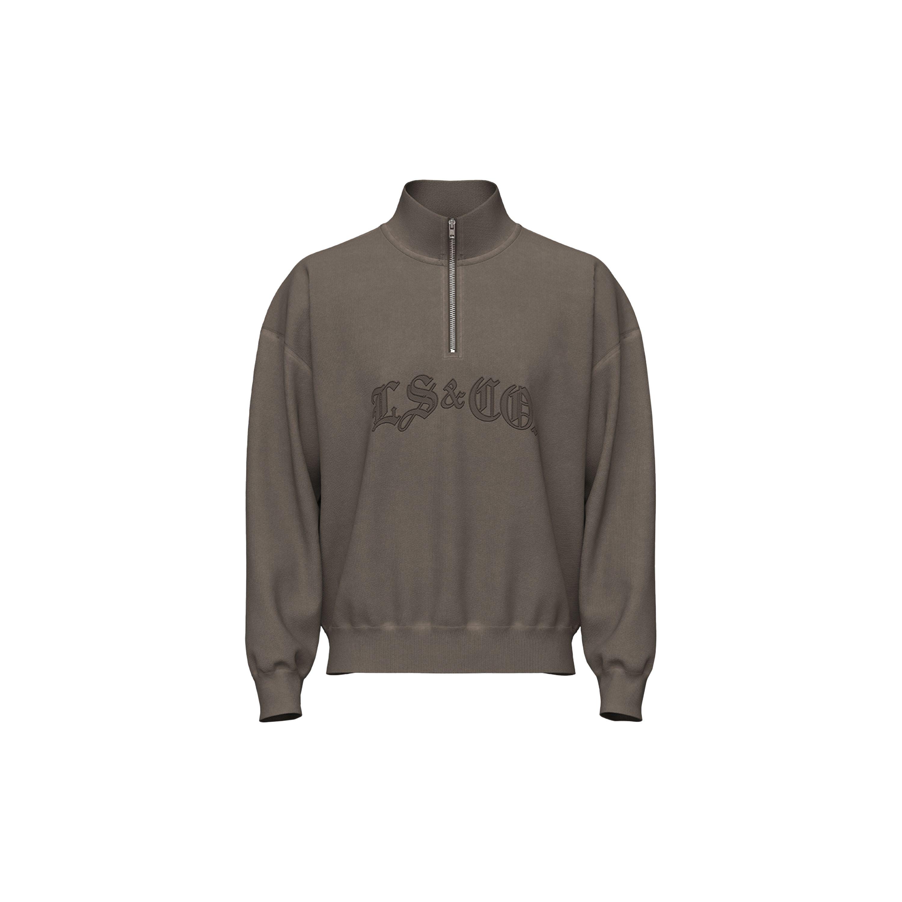 

Levis Relaxed Minimalist Fashion Comfortable Casual Versatile Loose Stand Collar Brown Sweatshirt Unisex sweatshirt 005HS-0006 XXL