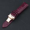Genuine Leather Rose Gold & Silver Bamboo Pattern Quick Release Watch Strap with Butterfly Buckle (20mm/22mm)