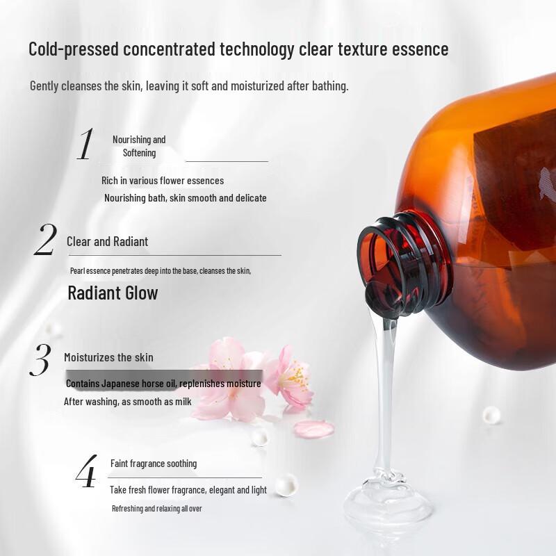 Butterfly Print Hokkaido Horse Oil Pearl Essence Shower Gel Gift Set