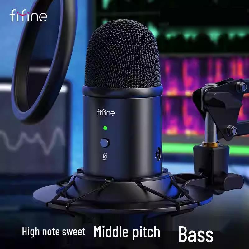 FIFINE K678 Professional Condenser Microphone for Desktop Streaming, Recording, and Gaming
