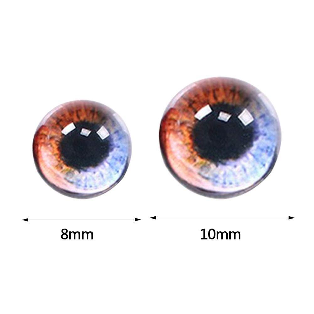 50Pcs Glass Eyes Cabochons Round 8MM-10MM Round Dome Dragon Eye Animal Eye For Craf DIY Jewelry Accessory MIX Pupil Eye Cameo